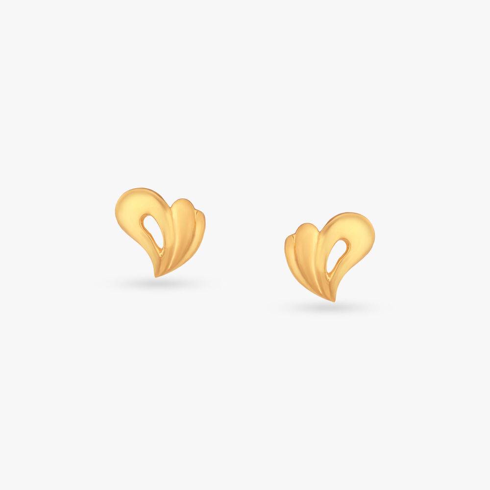 Abstract Elegance Gold Stud Earrings