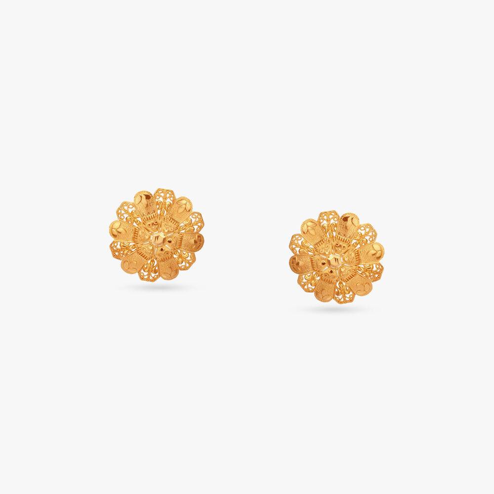 Diptimoy Shankhphul Gold Pasha Earrings