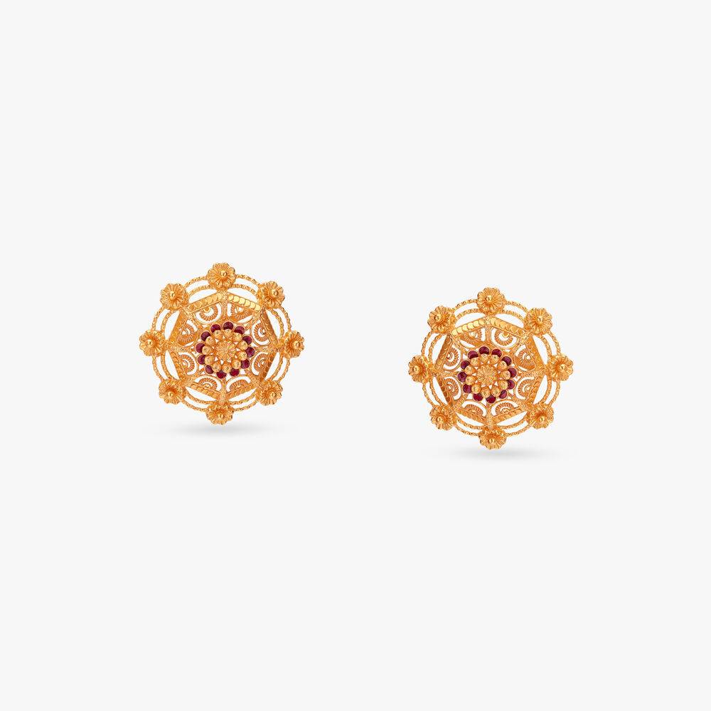 Sindoor Khela Gold Pasha Earrings
