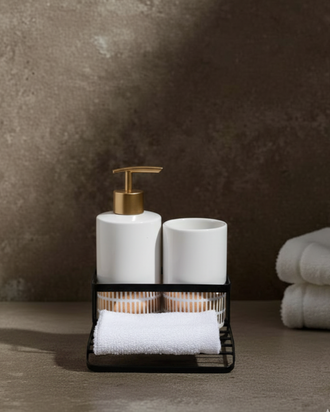 Modern Luxe 2 Piece Bath Set - White