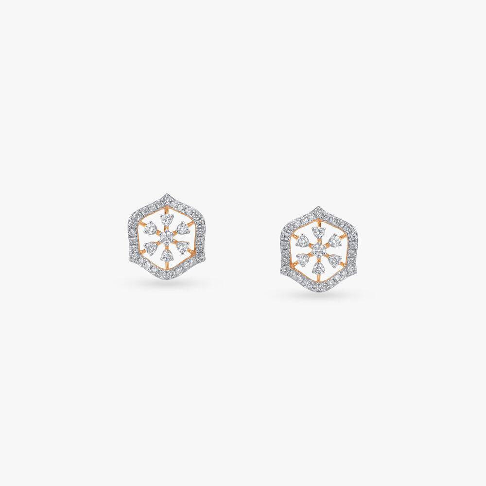 Hexa Bloom Diamond Stud Earrings