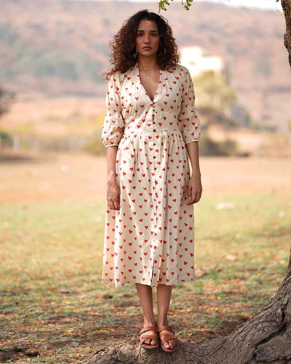 Dil Dariya Handblock Printed Cotton Dress