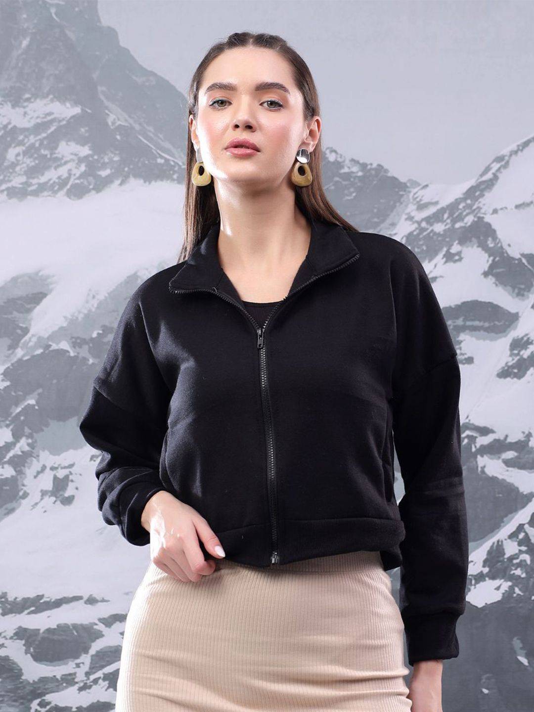 Kotty Women High Neck Full Sleeve Sweatshirt