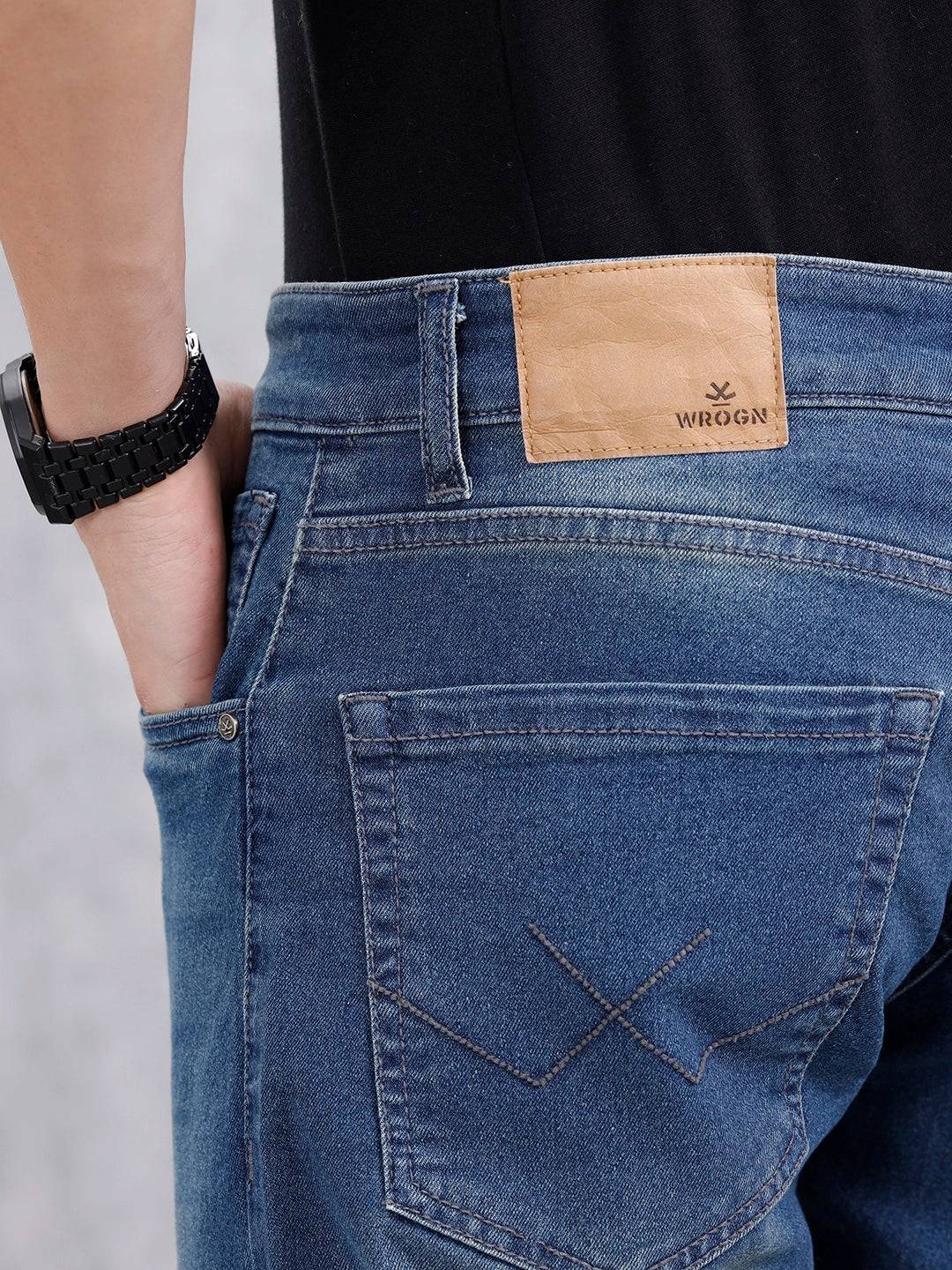 Men's Casual Straight Fit Jeans | Med Stone