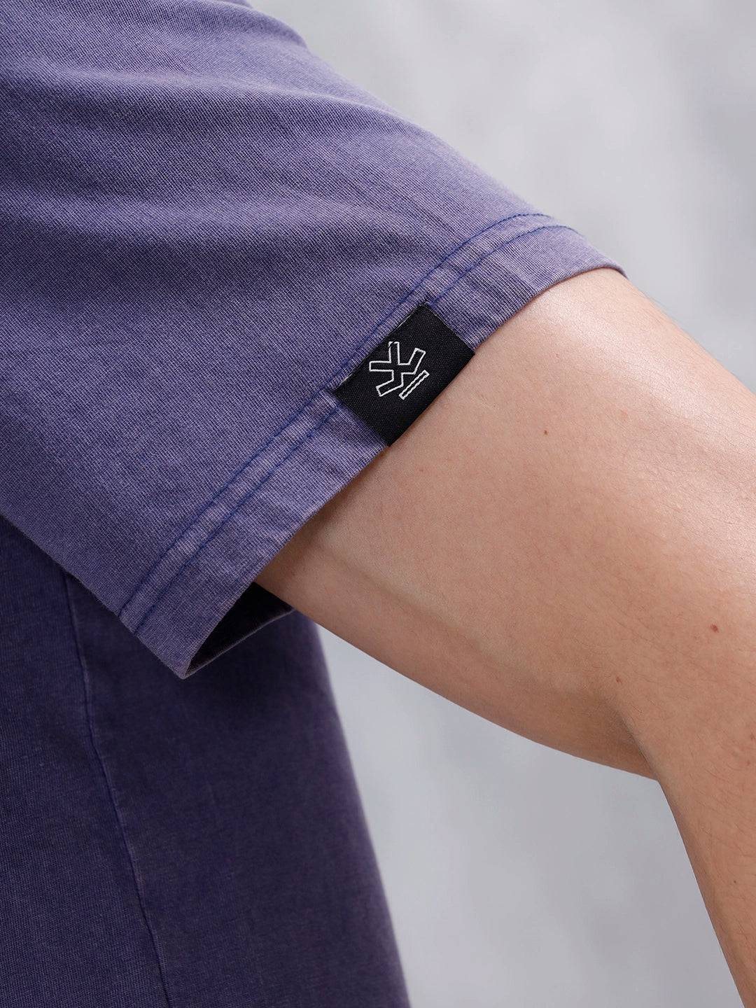 Oversized Washed Distressed Graphic T-Shirt  | Navy Blue