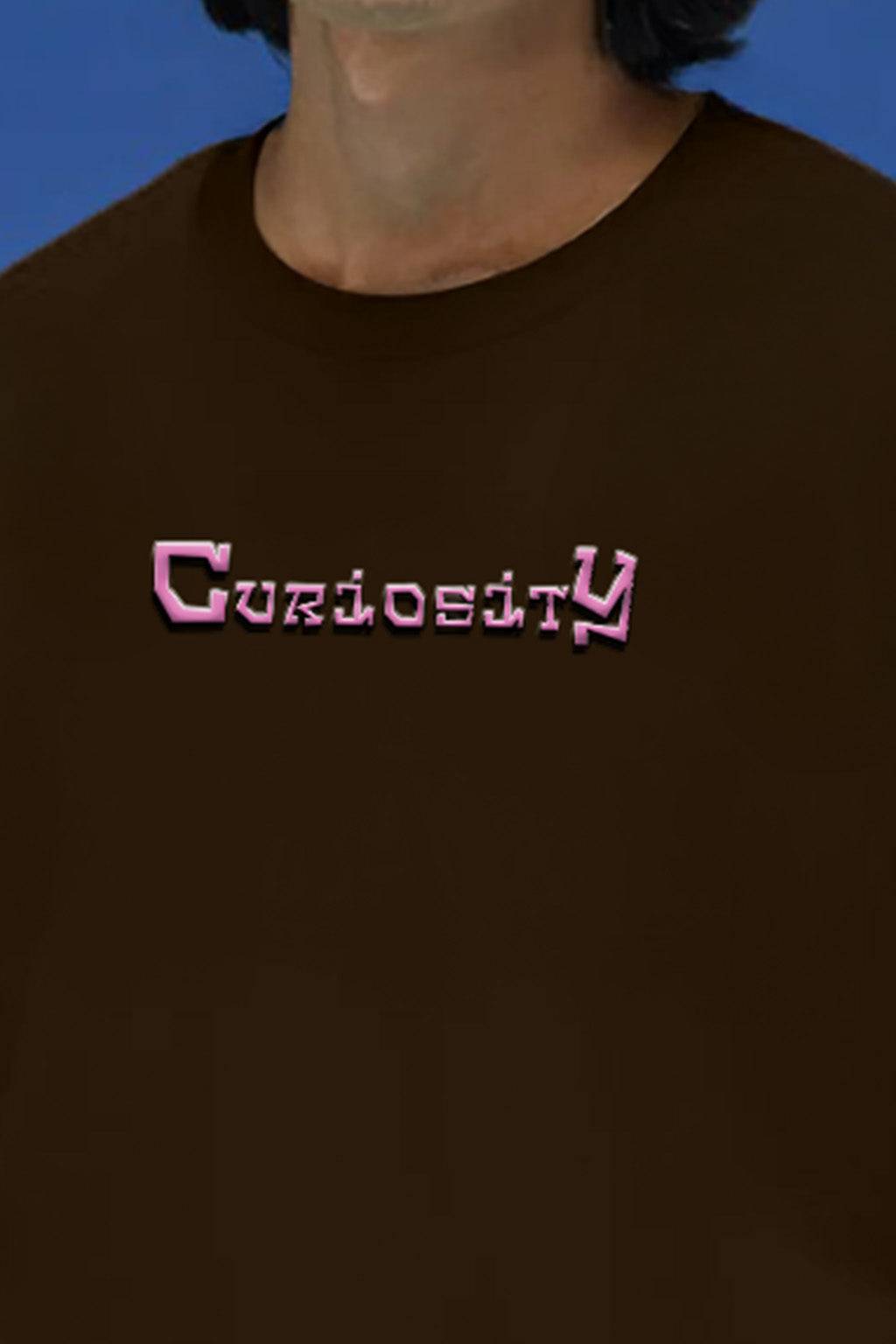 Curiosity Brown Oversized Puff Printed Exclusive T-shirt