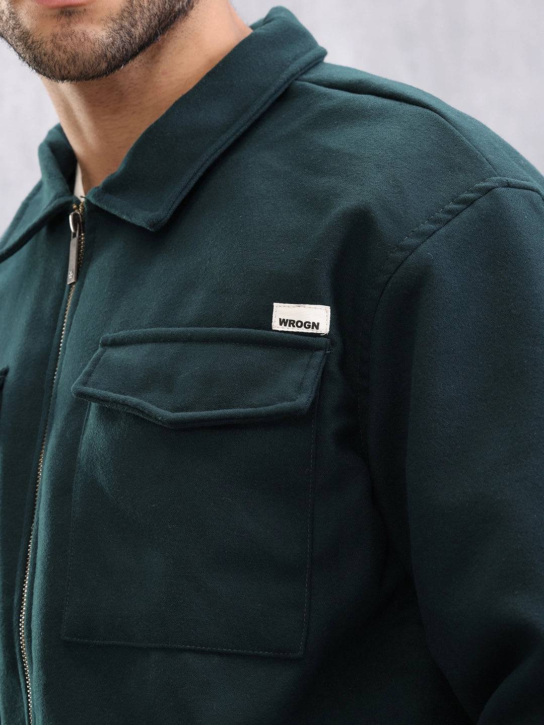 Effortless Layering Utility Oversized Fit Jacket | Dark Green