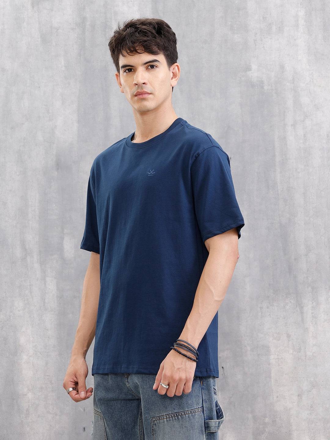 Solid Oversized T-Shirt | Blue