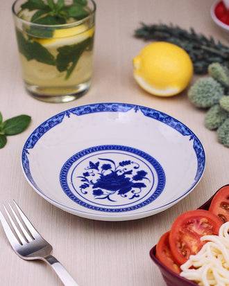 Blue & White Dynasty Bone China Pasta Plate
