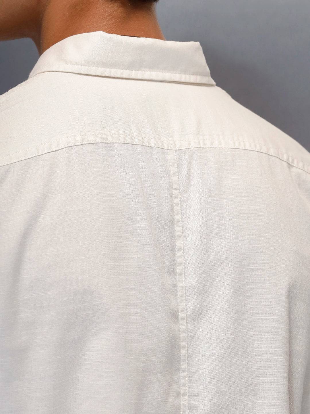 Tailored Slim Fit Casual Shirt for Men | Off White