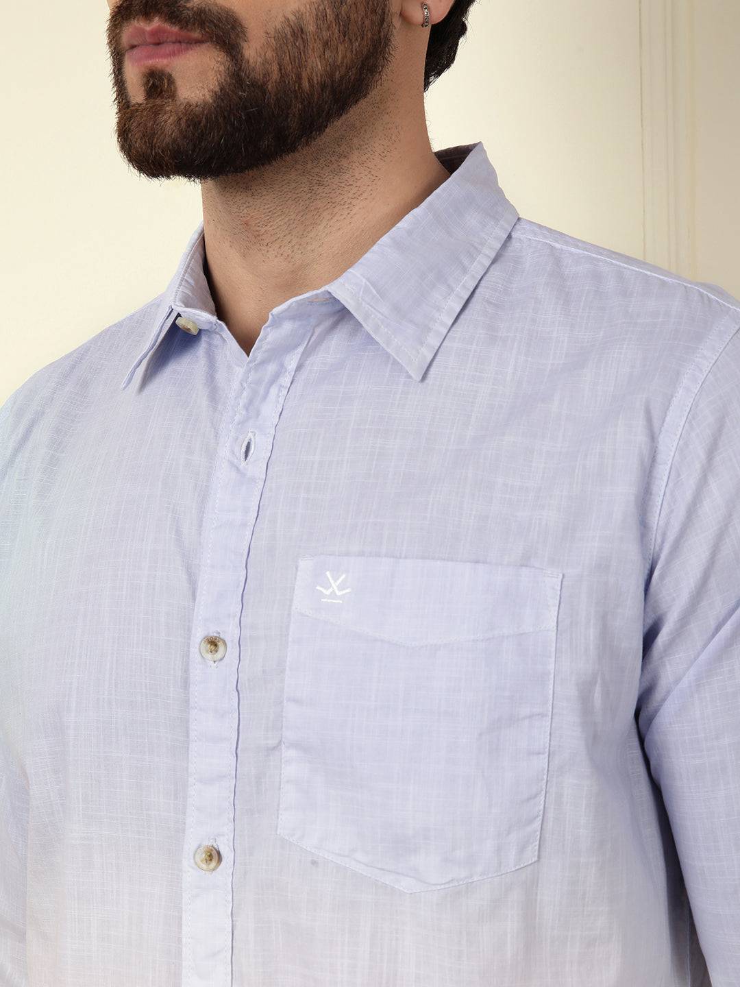 Casual Ombre Washed Shirt | Light Blue