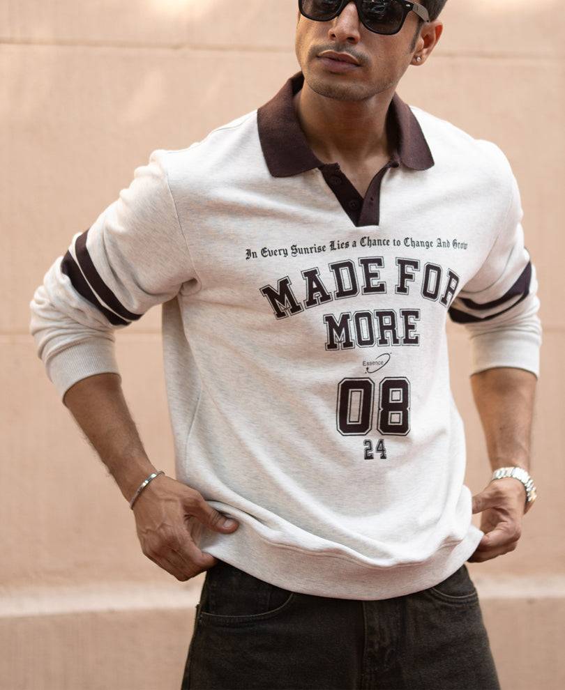 Grey Melange Printed Sweatshirt Buy @ ₹1299