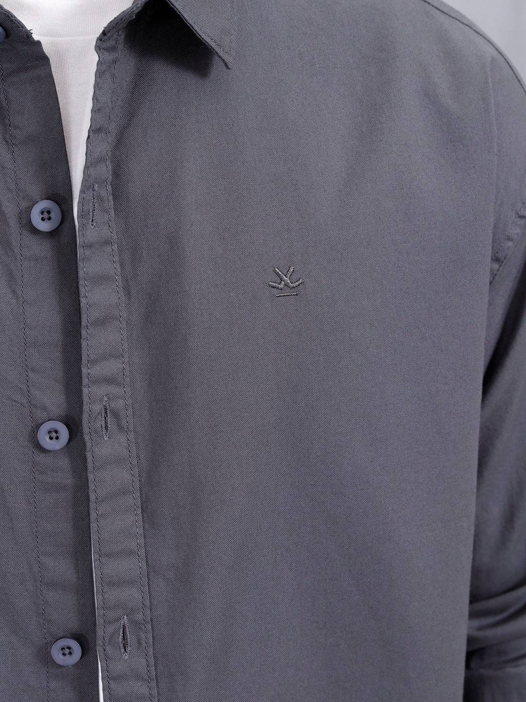 Solid Oversized Casual Shirt | Grey