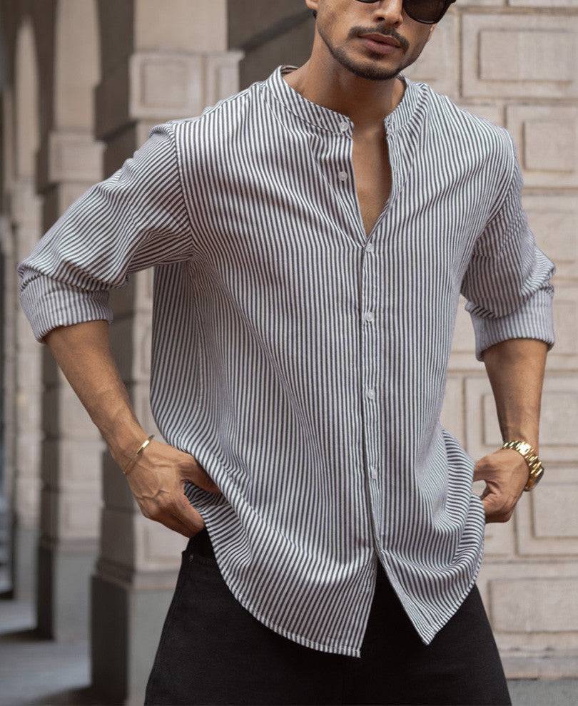 Black and White Stripes Full Sleeves Shirt Buy @ ₹1199