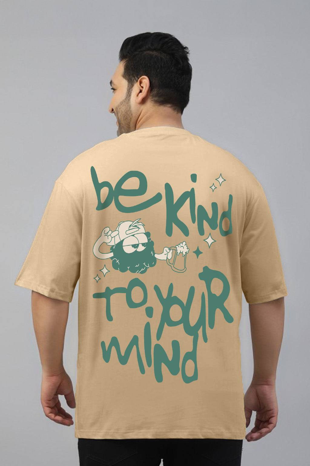 Be Kind Beige Graphic Printed Plus Size T-shirt