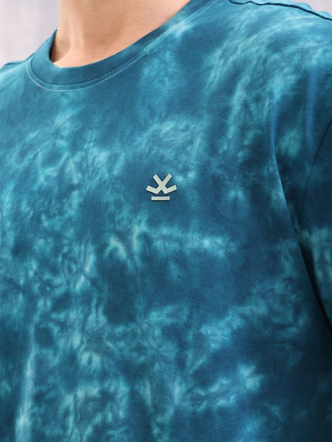 Retro Look Tie And Dye Oversized Fit T-shirt | Blue