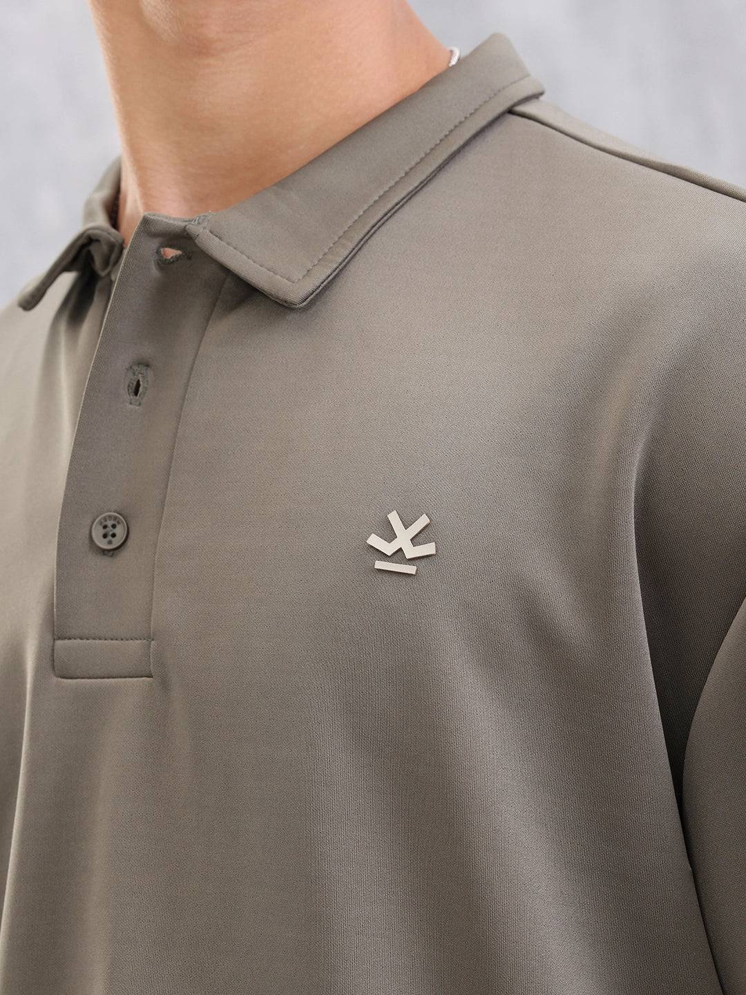 Clean Look Oversized Fit Polo T-shirt With Back Hd Print | Olive