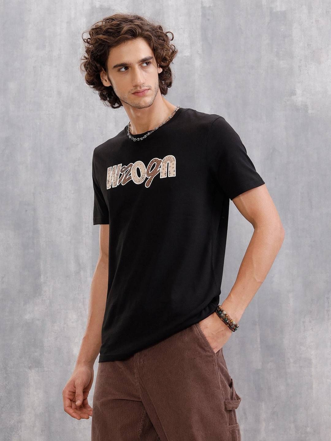 Bandana Inspired Slim Fit Nomad Edition Brand Carrier T-Shirt  |  Black