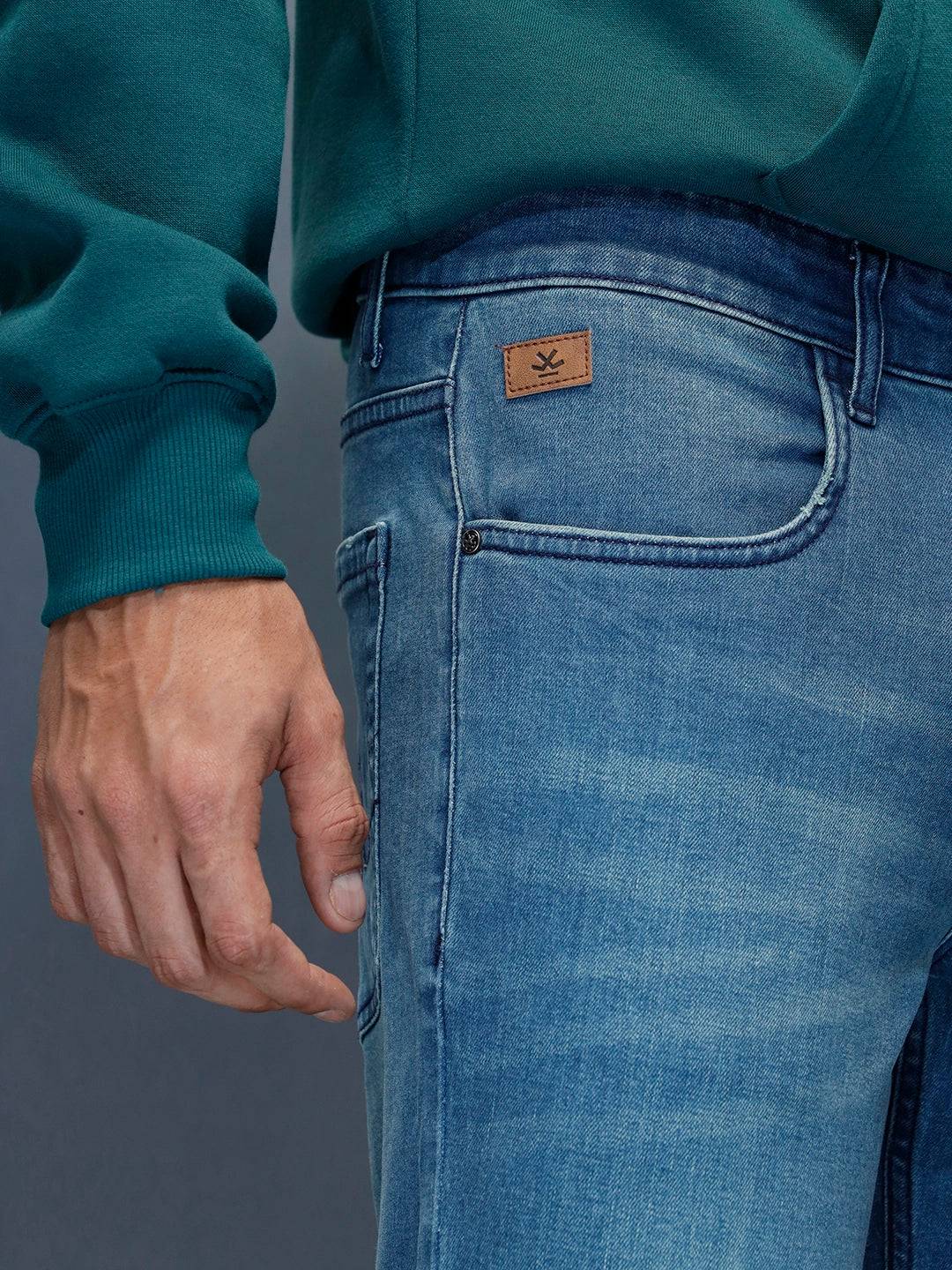 Men's Casual Skinny Crop Fit Jeans | Blue