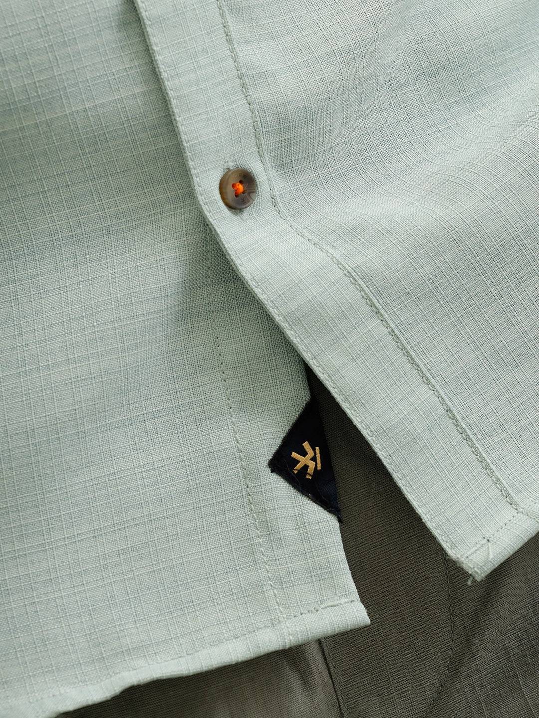 Textured Solid Casual Look Slim Fit Shirt |  Light Green