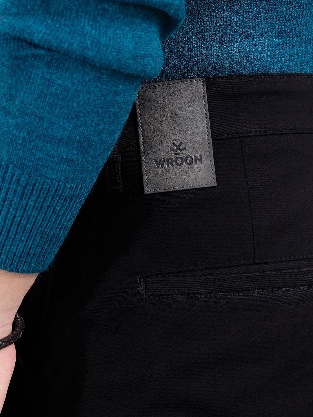 Slim Fit Casual Trousers | Black