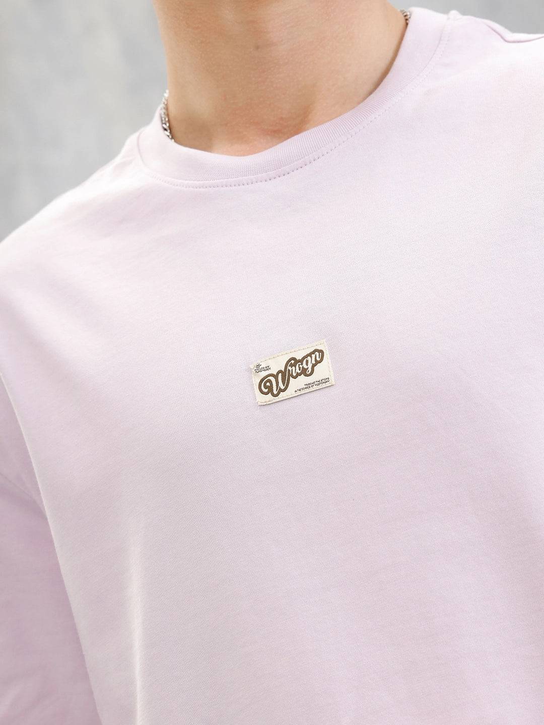 Placement Patchwork Oversized T-Shirt | Purple