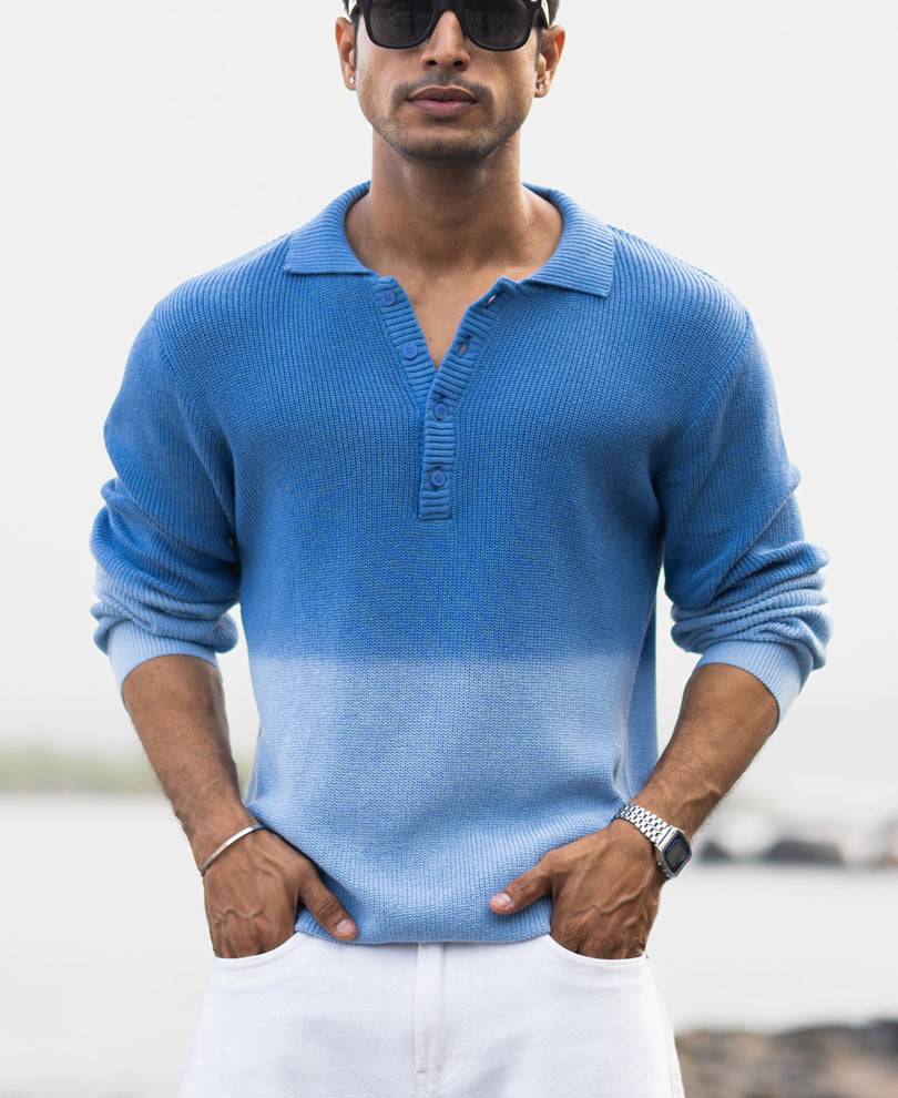 Blue Ombre Cotton Sweatshirt Buy @ ₹1299
