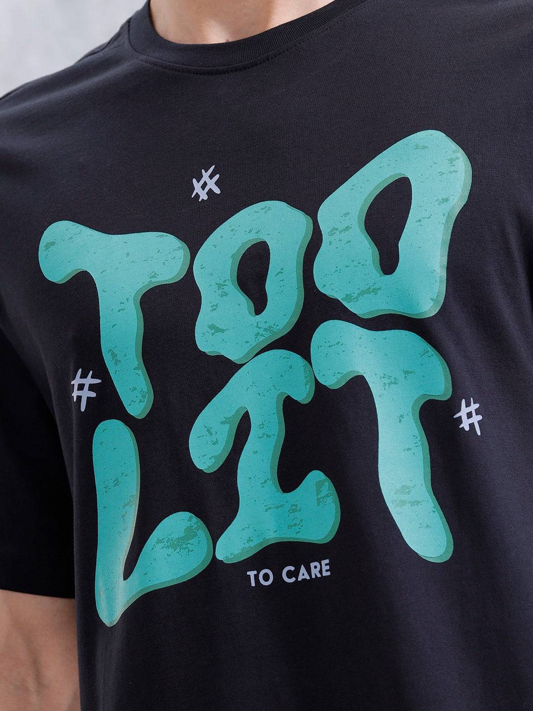 Men’s Casual Oversized Fit Graphic T-Shirt | Black
