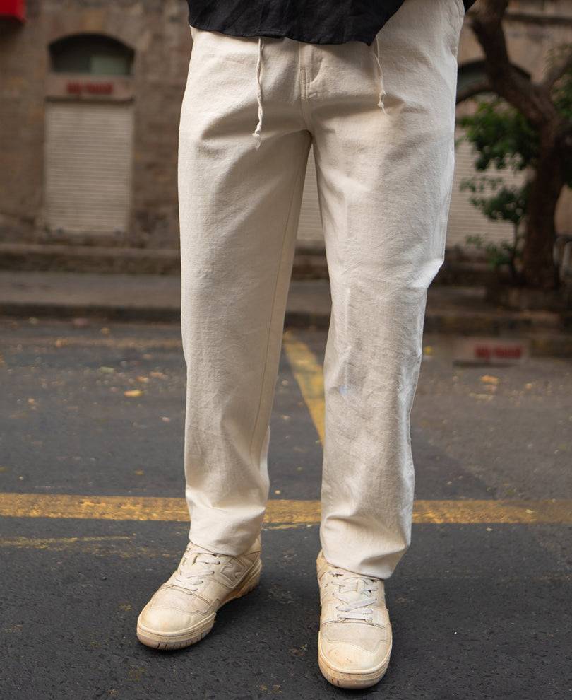Cream Cotton Trousers Buy @ ₹1399
