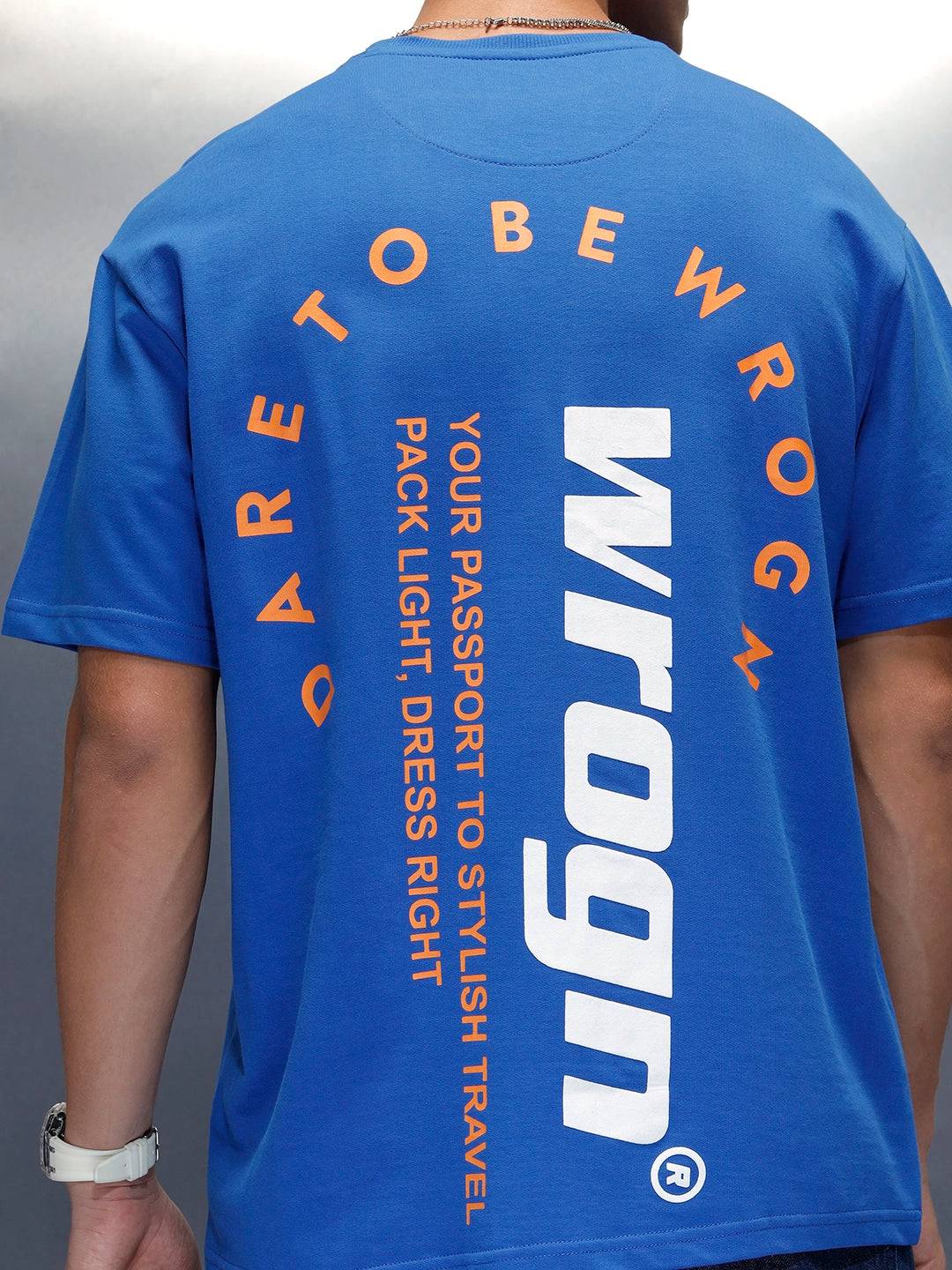 men's casual oversized fit graphic t-shirt | Blue