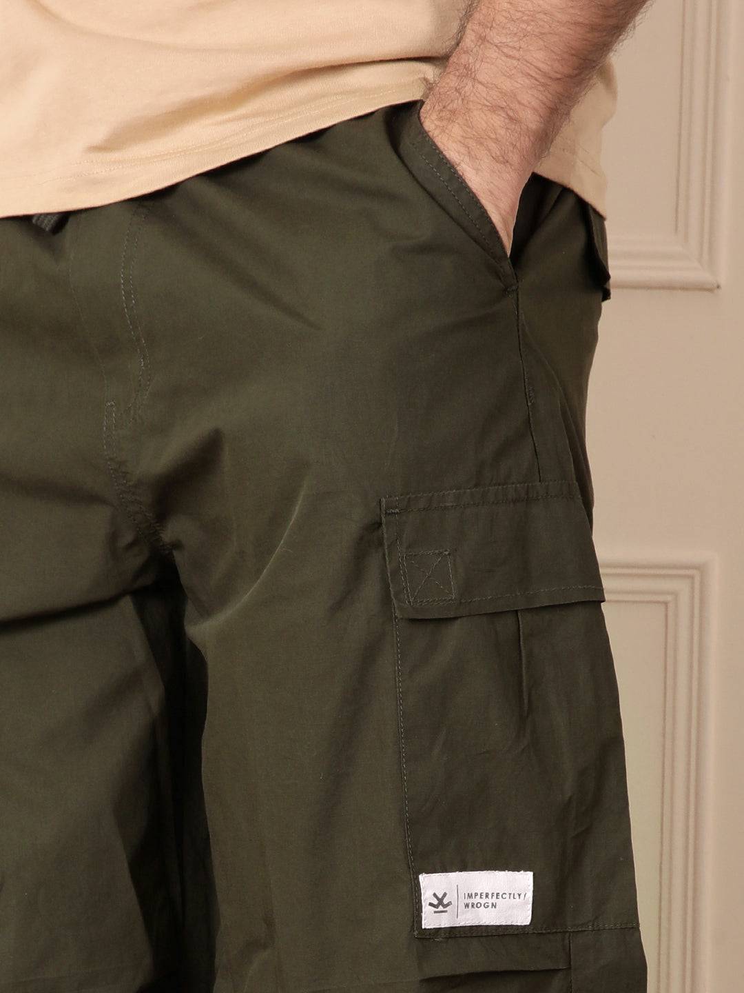 Solid Olive Parachute Pant
