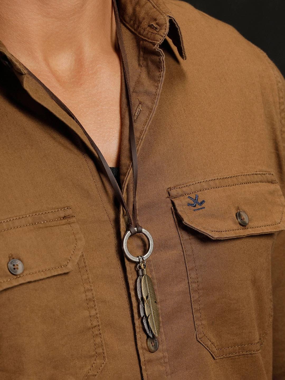 Double Pocket Overdyed Shirt  | Khaki