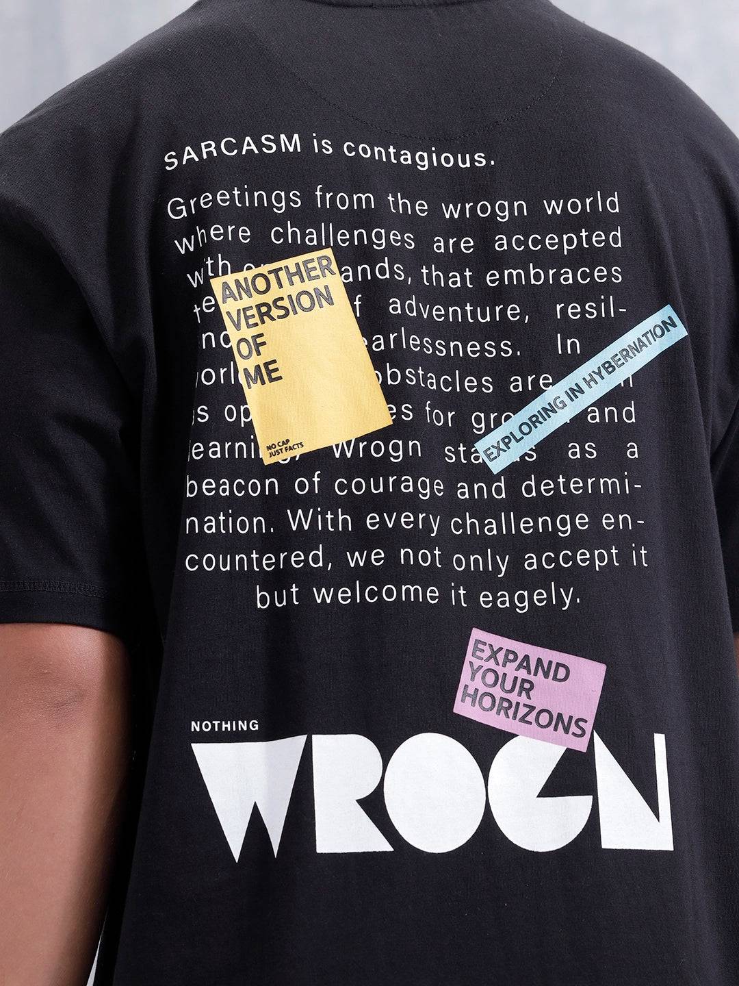 Men’S Casual Oversized Fit Graphic T-Shirt | Black