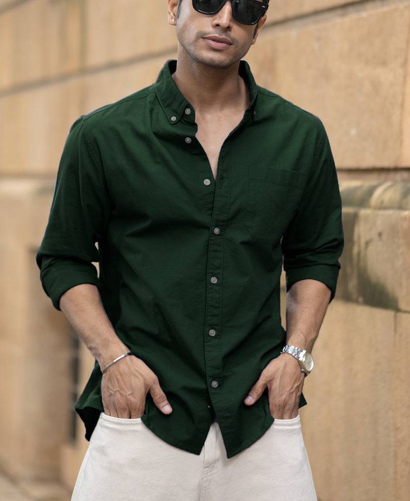 Emerald Green Cotton Oxford Shirt Buy @ ₹1199