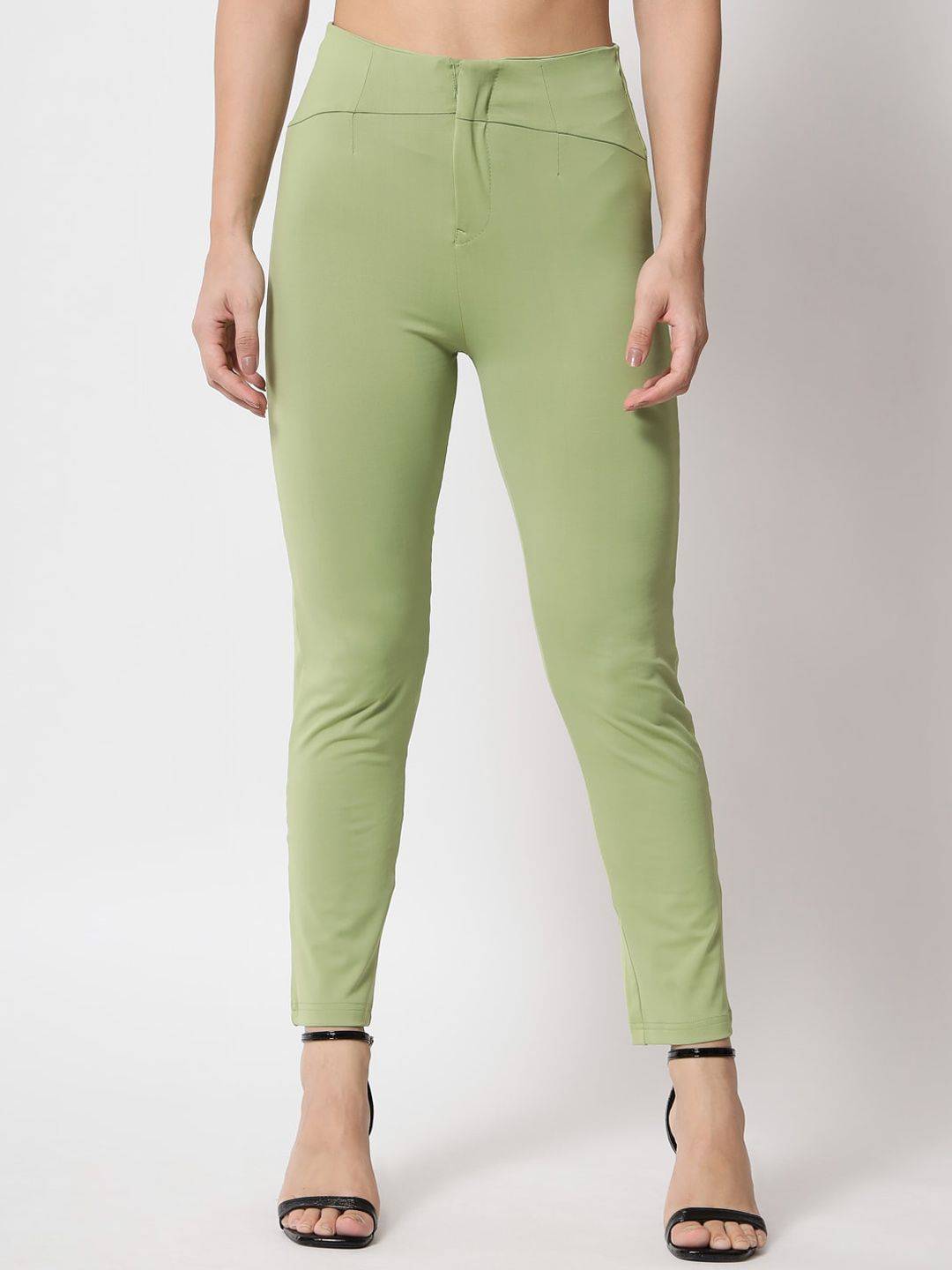 Kotty Women Relaxed Skinny Fit High-Rise Easy Wash Trousers