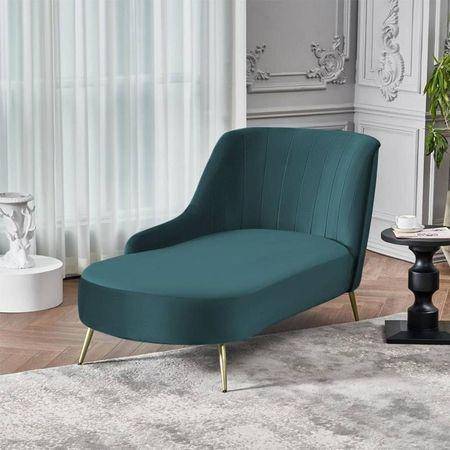 Henz Velvet Chaise Launger in T Blue Colour