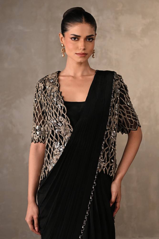 Ornate Cutwork Drape Saree Buy at ₹30495