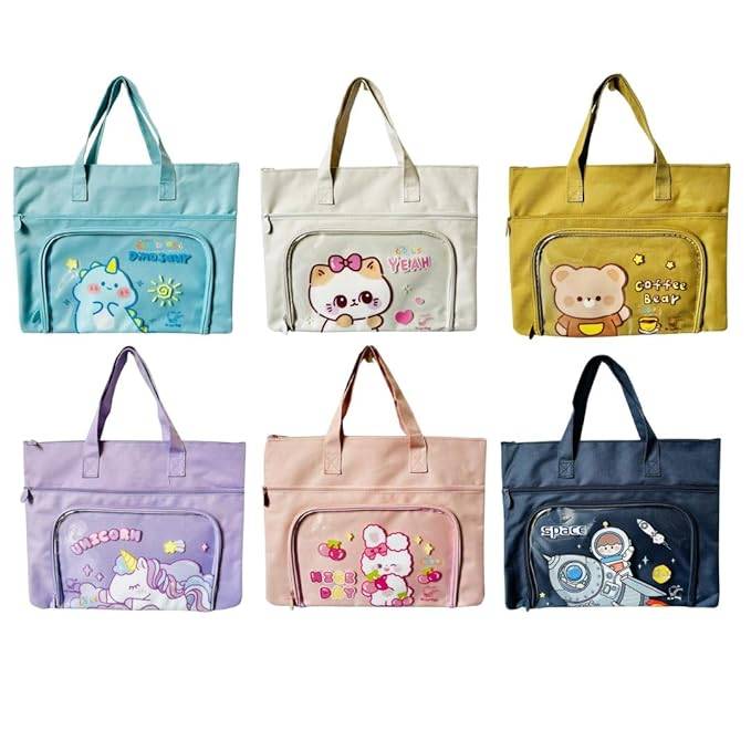 PACK OF 6 | Multipurpose Kids Tote Bag for Hobby Classes & Return Gifts -199 per pc- (Random Color) Buy @ ₹1199