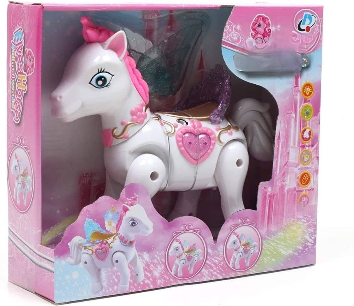 Toyland Elves Horse, Animal World, Battery Operated Walking Horse with Light & Sound – Unicorn Buy @ ₹590