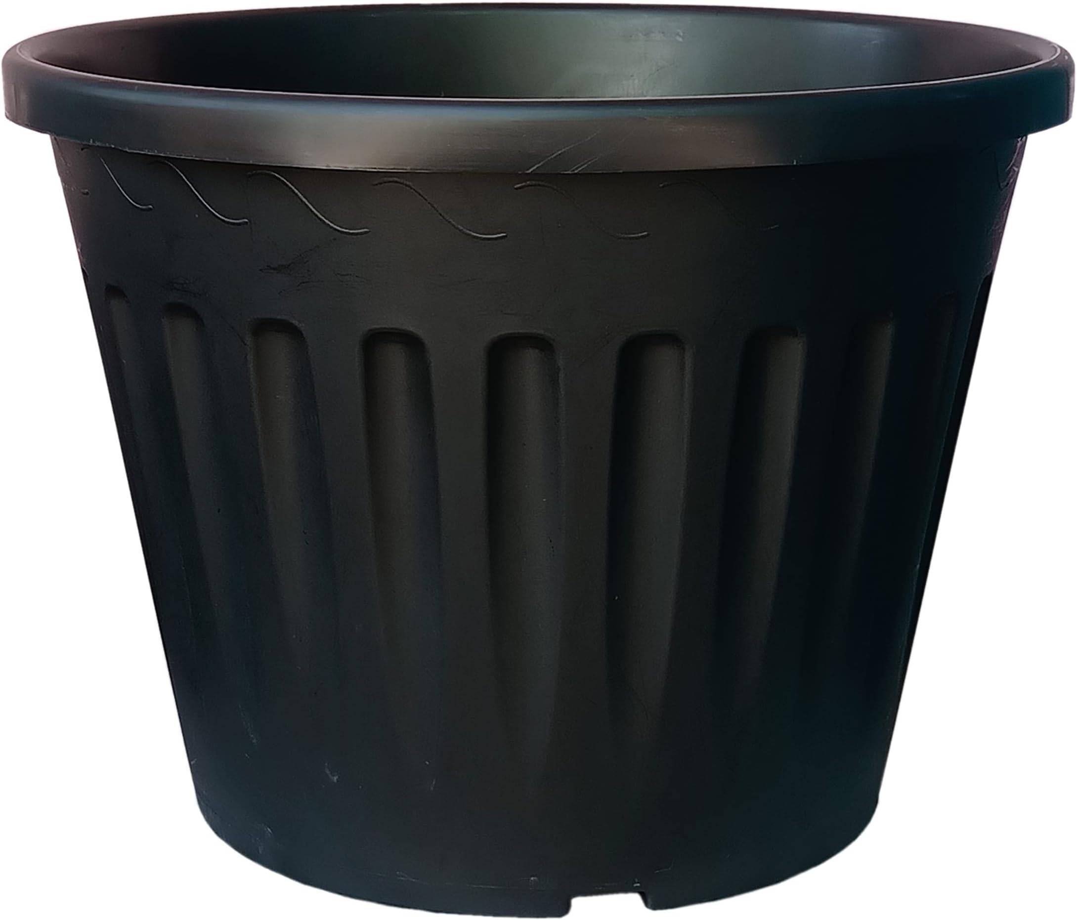 12 inch black plastic pot