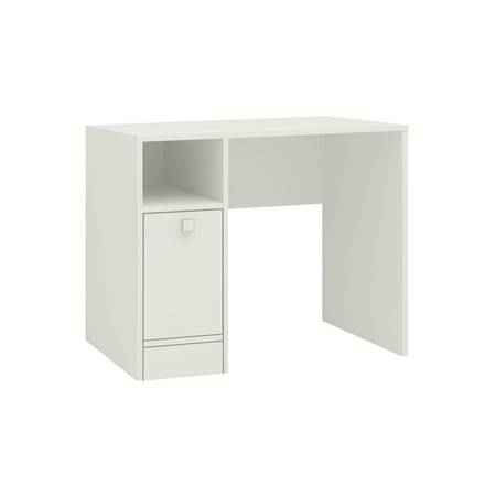 Sonoma Study Desk with Shuttered Cabinet and Open Shelf in Ivory Colour