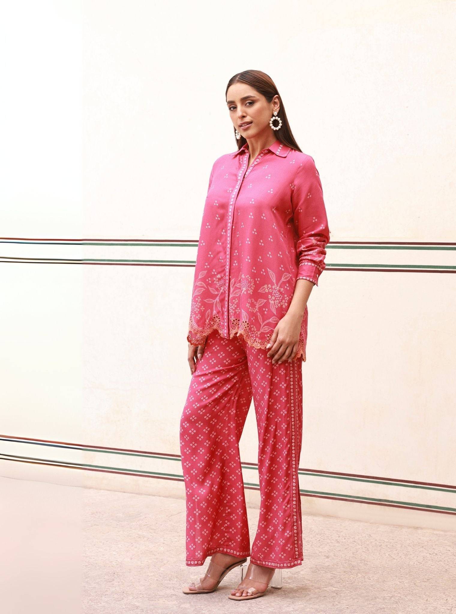 Eirene Lawn Printed Fuschia Co-ord Set