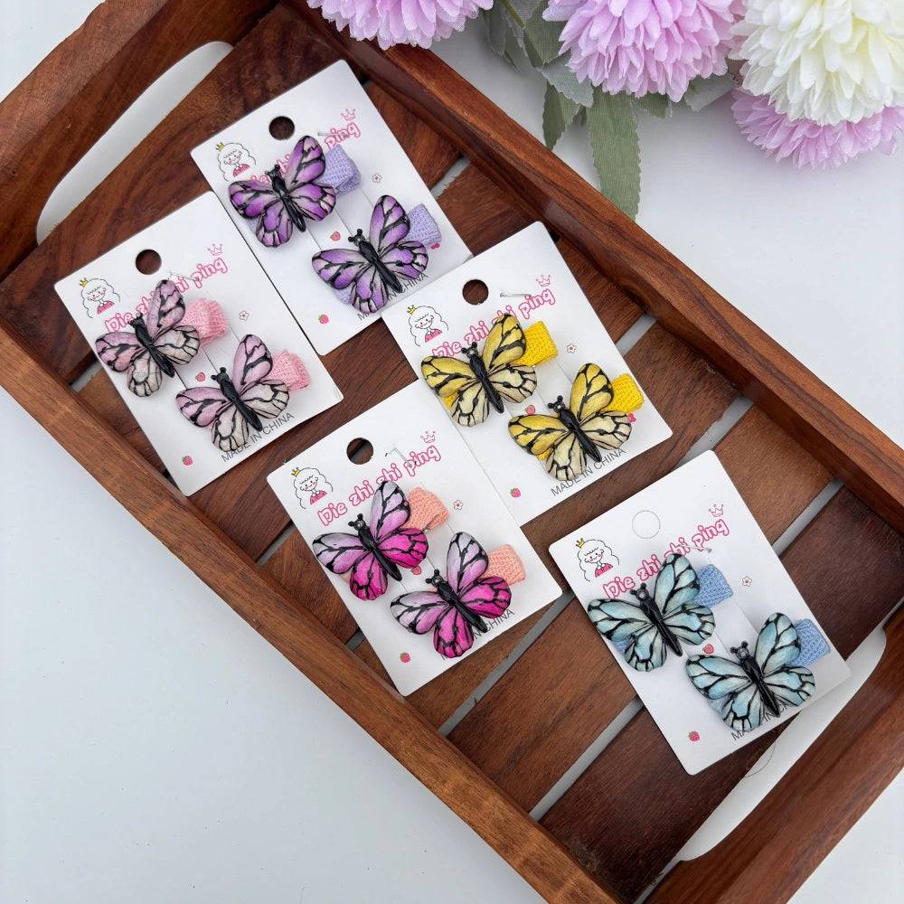 Lined Butterfly Sparkle Clips