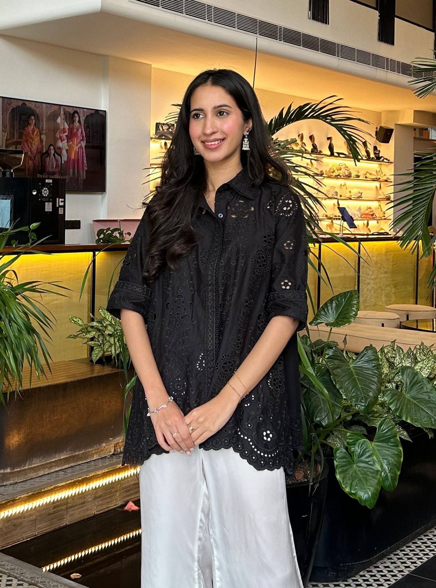 Daenysia Cotton Black Shirt