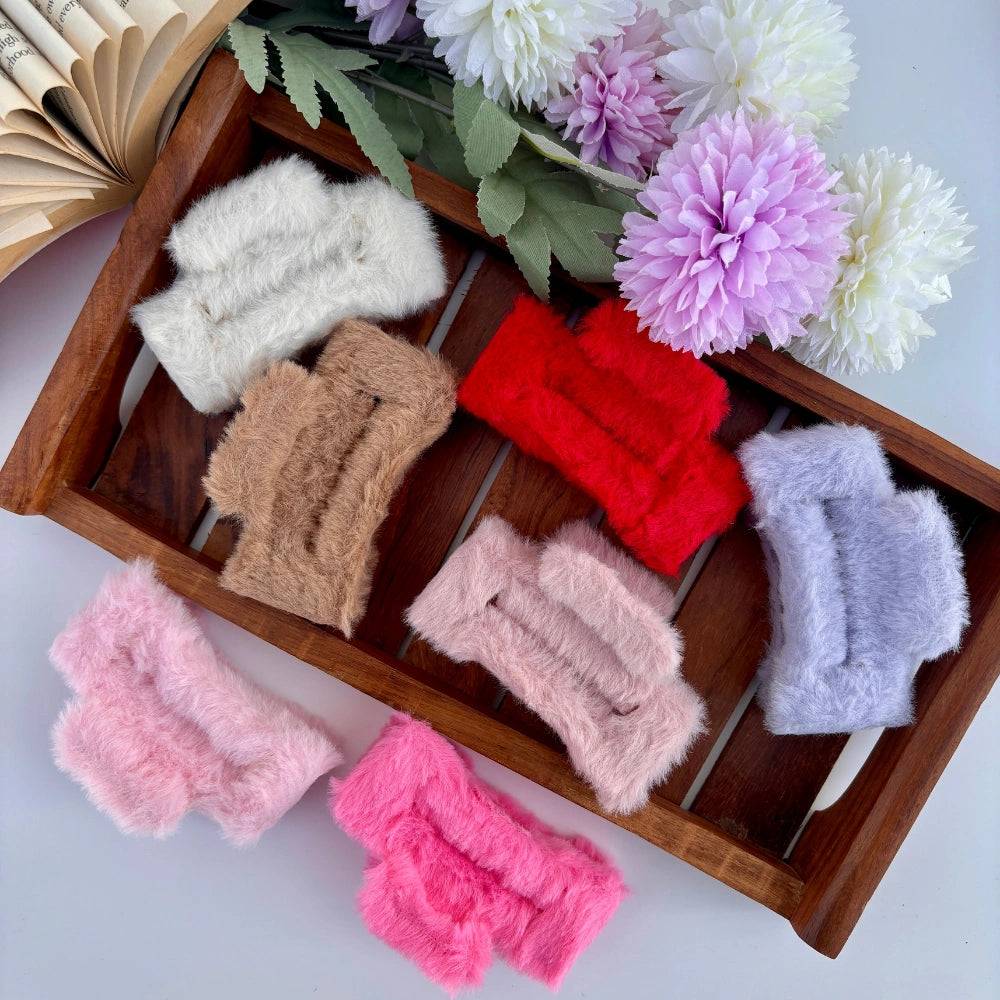 Rectangle Fur Hair Claw - Large