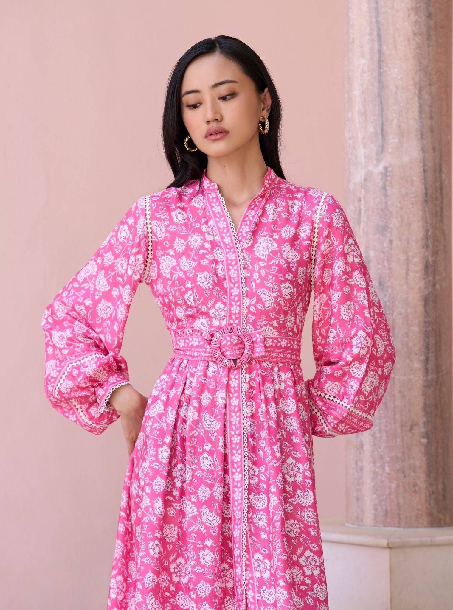 Selbourne Rani Pink Printed Lawn Dress