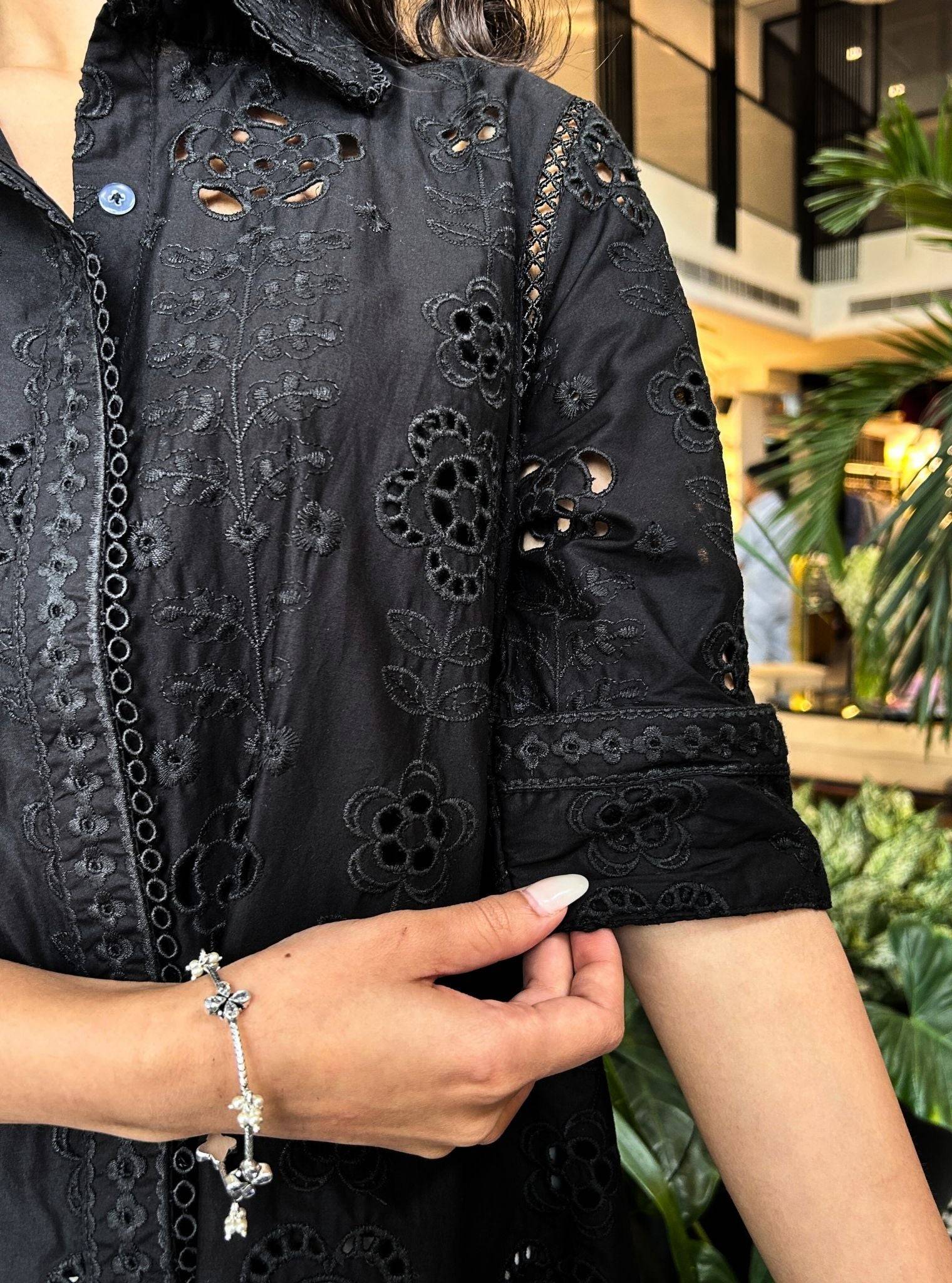 Daenysia Cotton Black Shirt