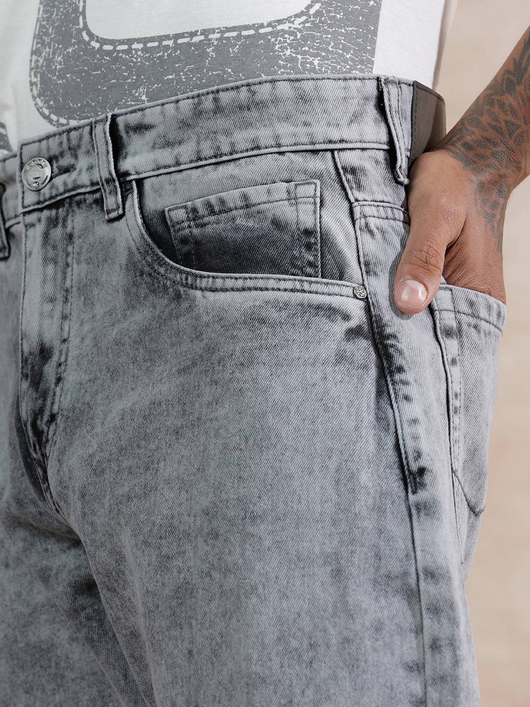 Heavy Fade Anti Fit Jeans | Light Grey