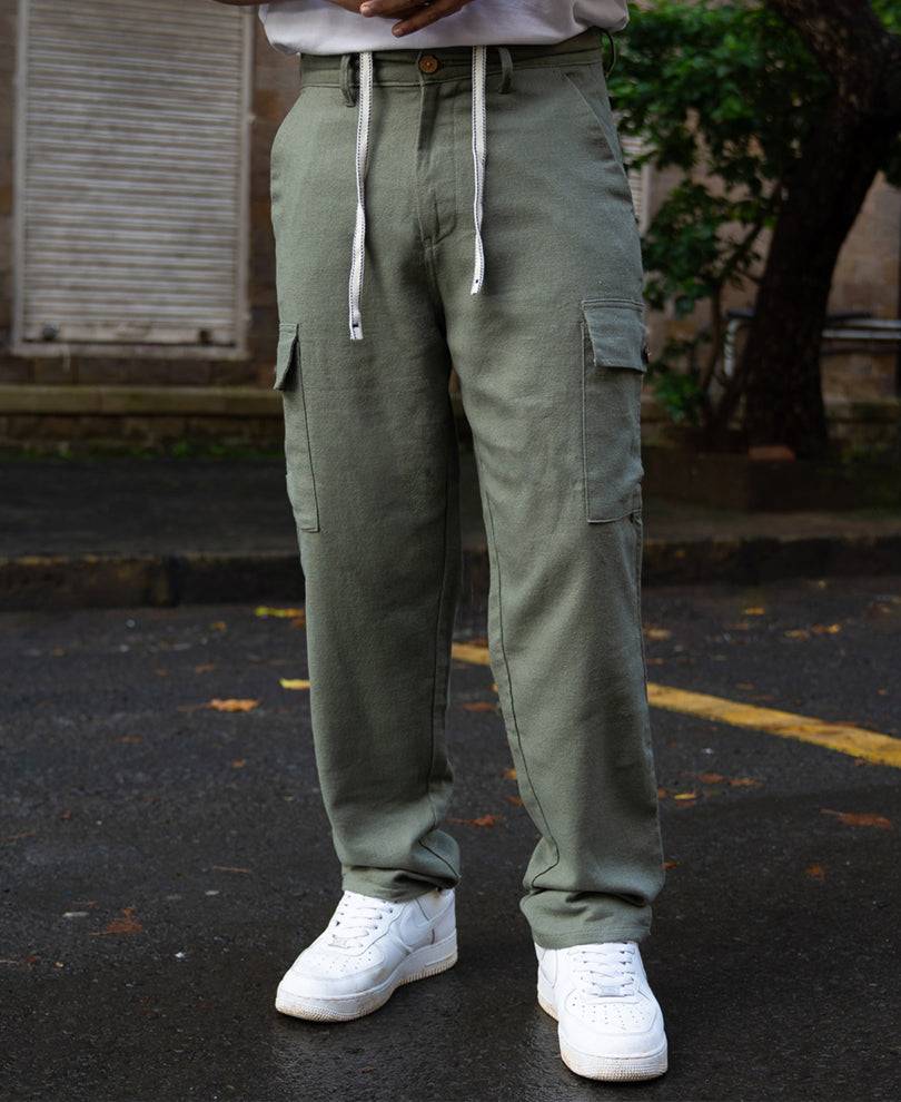 Olive Structured Linen Blend Trouser Buy @ ₹1599