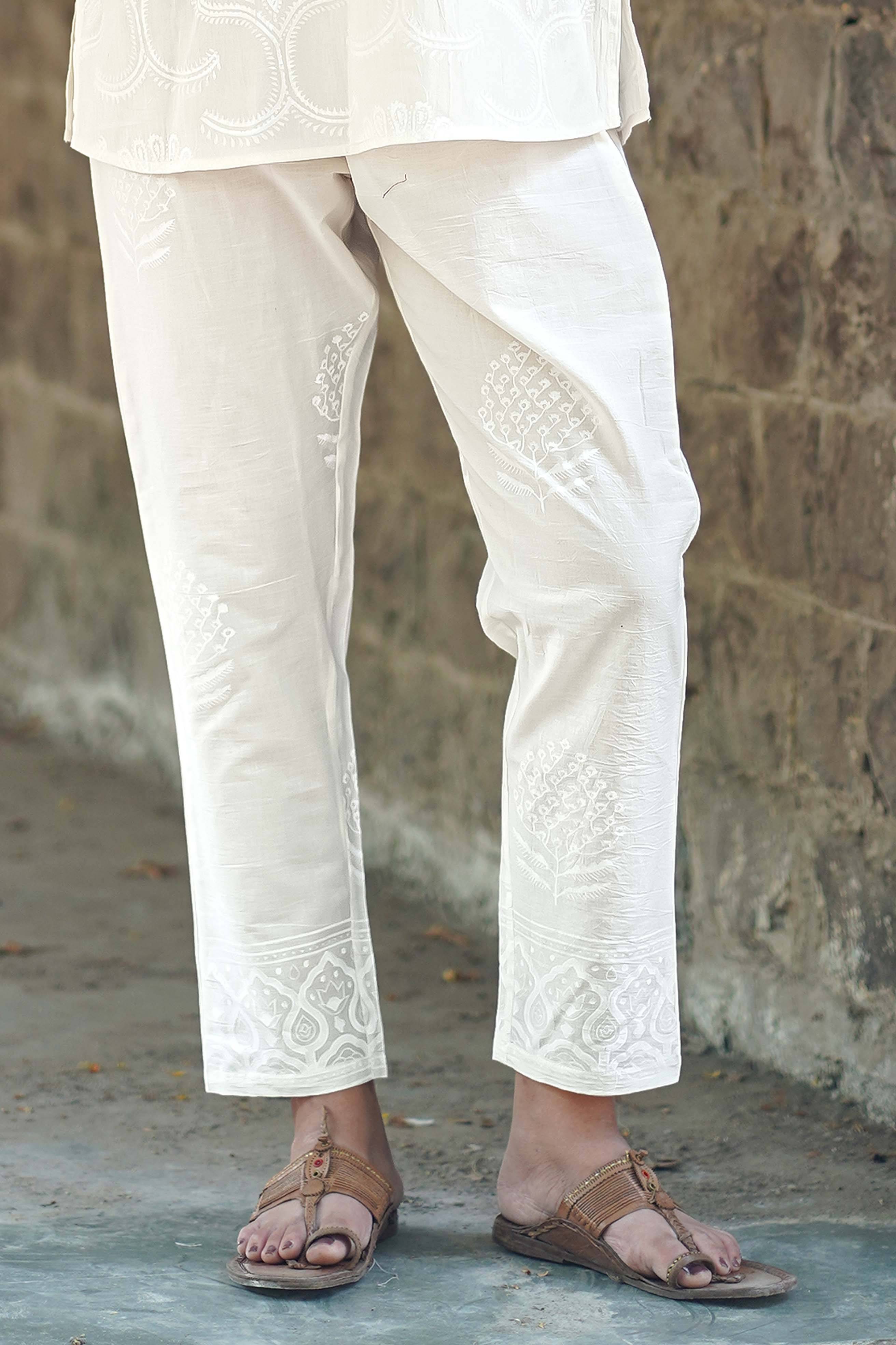 Fable of Frost Ivory Block Printed Pants - SFD